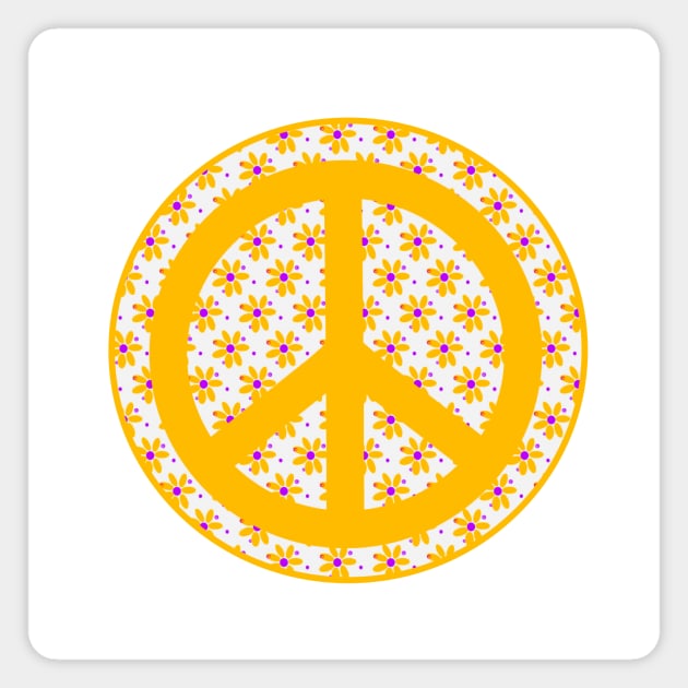 FLOWER Children Peace Symbol Magnet by SartorisArt1